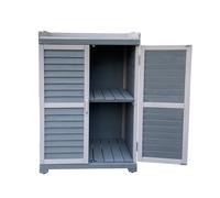 Table de jardin avec élément bas et plan de travail, gris 67x46.5x99.7cm