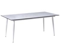 Table de Jardin avec Plateau HPL et Cadre en Aluminium Résistante aux UV à l'Eau