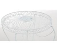 Table De Jardin Avec Plateau Rond En Métal Blanc Blanc