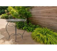 Table De Jardin Avec Plateau Rond En Métal Bronze Marron