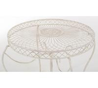 Table De Jardin Avec Plateau Rond En Métal Crème Antique Beige
