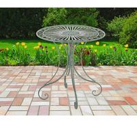 Table De Jardin Avec Plateau Rond En Métal Vert Antique Vert