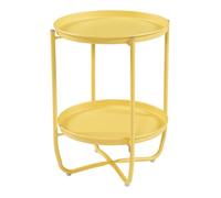[en.casa] Table Basse avec Plateaux Ronds Amovibles Table d'Appoint pour Extérieur Intérieur Jardin Terrasse Balcon Table de Bistrot Design Intemporel Acier 58 x 40 cm Jaune