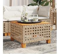 vidaXL Table de jardin 55x55x36 cm résine tressée et bois d'acacia beige