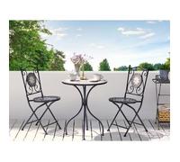 Table de jardin - BELIANI - CARIATI - Métal - Noir - Rond