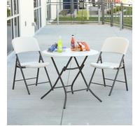 Table de jardin - Bistro - Pliable - HDPE - 84 cm - Blanc - Extérieur