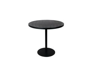 Table de jardin bistro ronde 80 cm en aluminium et verre noir Albert Garden