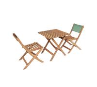 Table de jardin bistrot enfant bois d'acacia + 2 assises - elise vert de gris TU