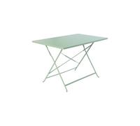 Table de jardin bistrot pliable - Emilia rectangle vert de gris- Table rectangle 110x70cm en acier thermolaqué | sweeek