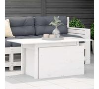 Table de Jardin Blanc 100x50x75 cm en Bois Massif de Pin - Table Extensible pour Terrasse et Jardin Hauteur Réglable de 45 75 cm - Meuble d'Extérieur Durable et Stable pour Repas en Plein Air