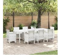 Table de jardin - Blanche - Aluminium - 250x100 cm - 6 personnes - Design moderne