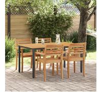 Table de jardin - Bois d'acacia massif - 150x90x75 cm - 6 personnes - Design contemporain
