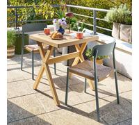 Table de jardin carré XENIA Eucalyptus 2 places - certifié FSC® Hespéride