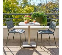 Table de jardin carrée ALEGORIA Argile 2 places - Acier, Traitement anti-rouille renforcé Hespéride