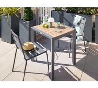 Table De Jardin Carrée Alu Evasion 2 Places Effet Bois - Hespéride Multicolore