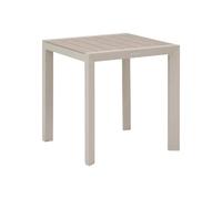 Table De Jardin Carrée Alu Evasion 2 Places Effet Bois Lin Et Argile - Hespéride Multicolore