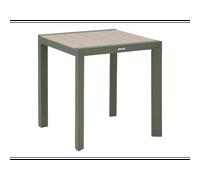 Hespéride – Table de jardin carrée Evasion – Alu – 2 places – Effet bois lin et laurier