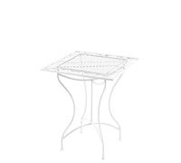 Table De Jardin Carrée Résistante En Métal Blanc Blanc