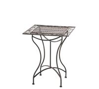 Table De Jardin Carrée Résistante En Métal Bronze Marron