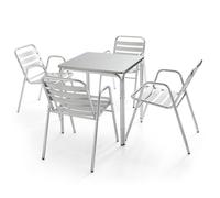 Table de jardin carrée en aluminium et 4 fauteuils Nothing Hill - Oviala