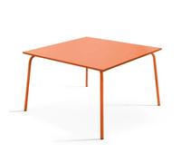 Table de jardin carrée en métal 8 places 120 cm orange Palavas, Oviala