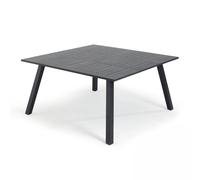 Table De Jardin Carrée Extensible En Aluminium Noir Noir