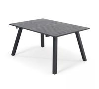 Table de jardin carrée extensible en aluminium noir - Oviala Samba