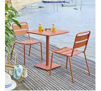 Hespéride - Table de Jardin Carrée Phuket Ambre - 2 Places - Acier Traité Epoxy Traitement Antirouille Renforcé