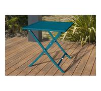 Table de jardin pliante en aluminium bleu canard
