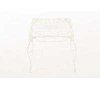 Table De Jardin Carrée Résistante En Métal Blanc Blanc