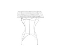 Table De Jardin Carrée Résistante En Métal Blanc Blanc