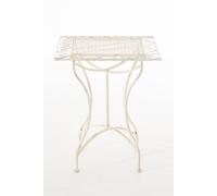 Table De Jardin Carrée Résistante En Métal Crème Antique Beige