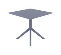 Table De Jardin Carrée Résistante En Plastique Gris Foncé Gris