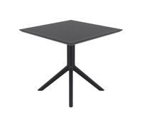 Table De Jardin Carrée Résistante En Plastique Noir Noir