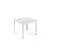 Table de jardin carrée Saturno - En résine tressée - 80 x 80 x 72 cm - Blanc