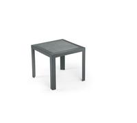 Table de jardin carrée Saturno - En résine tressée - 80 x 80 x 72 cm - Gris anthracite