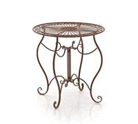 Table de jardin - CLP - INDRA - Fer forgé - Ø 70 cm - 6 couleurs disponibles - Marron