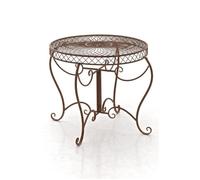 Table Ronde de Jardin Sheela- Table de Jardin Design en Fer Forgé - Table de Terrasse Style Antique avec Diamètre Ø 76 cm - Meuble de Jard, Couleur:Marron Antique