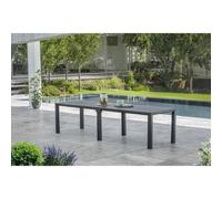 Keter Table de jardin Julie Double – Rectangulaire en résine gris graphite modulable 3en1, 8-10 pers