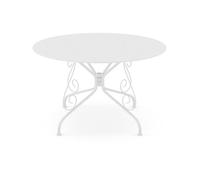 Table de jardin D.120 cm en métal façon fer forgé - Blanc - GUERMANTES de MYLIA