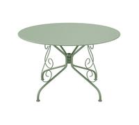 Table de jardin D.120 cm en métal façon fer forgé - Vert amande - GUERMANTES de MYLIA