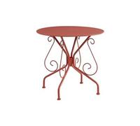Table de jardin D.80 cm en métal façon fer forgé - Terracotta - GUERMANTES de MYLIA
