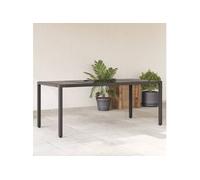 Table de jardin dessus en verre Noir 190x90x75cm Résine tressée 365592