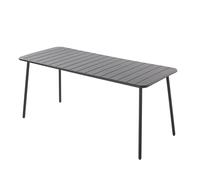 CONCEPT USINE | Table de Jardin 6 Places | Design Métal BERGAME Gris | Table Repas Extérieur Rectangle | Structure Acier Robuste | Traitement Anti-UV | Waterproof | Idéal Patio, Terrasse, Balcon