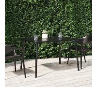 Table de Jardin en Acier Anthracite 110x80x71 cm - Design Lattes Contemporain pour Terrasse et Jardin Résistant aux Intempéries avec Revêtement Poudre Électronique - Structure Stable et Robuste