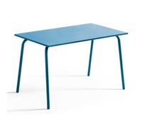 Oviala Table de Jardin en Acier Bleu Pacific - Palavas
