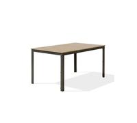 DCB Garden Table de jardin Boston en alu plateau en polywood imitation bois – Gris anthracite