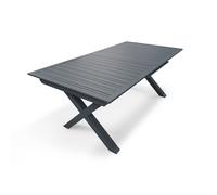Table de jardin - Gris anthracite - Aluminium - 10 places - 180/240 x 100 cm - Floride