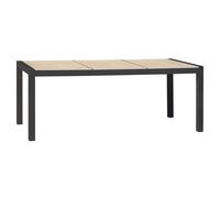 Table de jardin VENISE en aluminium anthracite plateau céramique beige