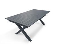 DCB Garden Table de jardin Floride – Aluminium Gris anthracite 10 places 180/240 x 100 cm
